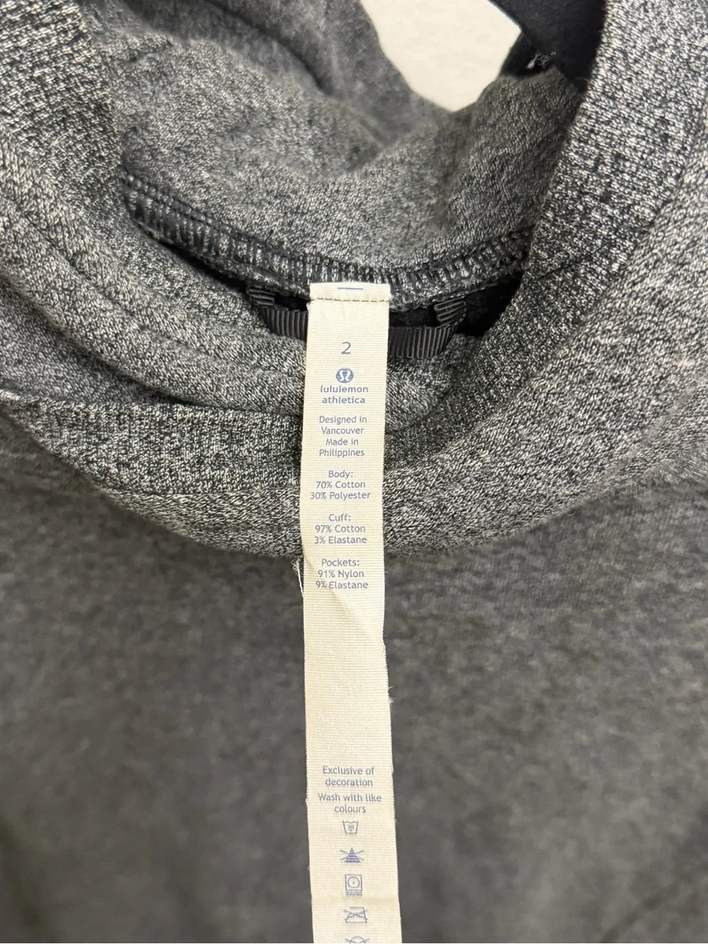 Lululemon Athletica Please Pullover Heathered Speckled Gray Funnel Neck Pullover